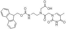 N-[2-(3,4-二氢-5-甲基-2,4-二氧代-1(2H)-嘧啶基)乙酰基]-N-[2-[[(9H-芴-9-基甲氧基)羰基]氨基]乙基]甘氨酸分子结构 (CAS 169396-92-3)