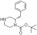 (S)-1-Boc-2-苄基哌嗪分子结构 (CAS 169447-86-3)