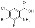 2-Amino-4-bromo-5-chloro-3-fluorobenzoic acid molecular structure (CAS 1698027-17-6)
