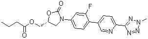 [(5R)-3-[3-氟-4-[6-(2-甲基-2H-四唑-5-基)-3-吡啶基]苯基]-2-氧代-5-恶唑烷基]甲基丁酸酯分子结构 (CAS 1700656-54-7)