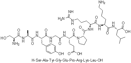 L-丝氨酰-L-丙氨酰-L-酪氨酰甘氨酰-L-alpha-谷氨酰-L-脯氨酰-L-精氨酰-L-赖氨酰-L-亮氨酸分子结构 (CAS 170173-06-5)