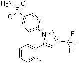 4-[5-(2-甲基苯基)-3-(三氟甲基)-1H-吡唑-1-基]苯磺酰胺分子结构 (CAS 170569-99-0)