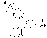 4-[5-(2,4-二甲基苯基)-3-(三氟甲基)-1H-吡唑-1-基]苯磺酰胺分子结构 (CAS 170570-09-9)