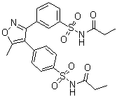 N-[[3-[5-甲基-4-[4-[[(1-氧代丙基)氨基]磺酰基]苯基]-3-异恶唑基]苯基]磺酰基]丙酰胺分子结构 (CAS 1708094-99-8)