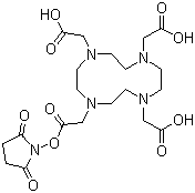 1,4,7,10-四氮杂环十二烷-1,4,7,10-四乙酸 1-(2,5-二氧代-1-吡咯烷基)酯分子结构 (CAS 170908-81-3)