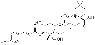 (2alpha,3beta,4alpha)-2,23-二羟基-3-[[(2E)-3-(4-羟基苯基)-1-氧代-2-丙烯-1-基]氧基]-齐墩果-12-烯-28-酸分子结构 (CAS 171864-20-3)
