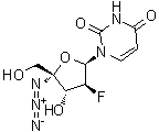 1-[4-C-Azido-2-deoxy-2-fluoro-beta-D-arabinofuranosyl]-2,4(1H,3H)-pyrimidinedione molecular structure (CAS 173379-73-2)