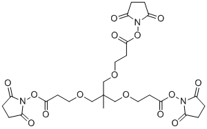 m-C-三(CH2-聚乙二醇1-N-羟基琥珀酰亚胺酯)分子结构 (CAS 173414-89-6)