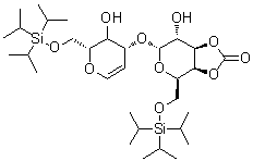 2,6-脱水-4-O-[3,4-O-羰基-6-O-[三(1-甲基乙基)硅烷基]-alpha-D-吡喃半乳糖基]-2-脱氧-6-O-[三(1-甲基乙基)硅烷基]-D-阿拉伯-己-5-烯糖分子结构 (CAS 174173-98-9)