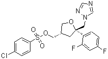 (3S-cis)-4-Chlorobenzenesulfonic acid [5-(2,4-difluorophenyl)tetrahydro-5-(1H-1,2,4-triazol-1-ylmethyl)-3-furanyl]methyl ester molecular structure (CAS 175712-02-4)