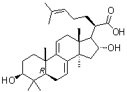 3beta,16alpha-二羟基羊毛甾-7,9(11),24-三烯-21-酸分子结构 (CAS 176390-66-2)