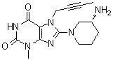 8-[(3R)-3-Amino-1-piperidinyl]-7-(2-butyn-1-yl)-3,7-dihydro-3-methyl-1H-purine-2,6-dione molecular structure (CAS 1791405-13-4)