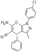 (4S)-6-Amino-1-(4-chlorophenyl)-1,4-dihydro-3-methyl-4-phenyl-pyrano[2,3-c]pyrazole-5-carbonitrile molecular structure (CAS 1793093-50-1)
