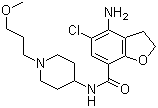 4-氨基-5-氯-2,3-二氢-N-[1-(3-甲氧基丙基)-4-哌啶基]-7-苯并呋喃甲酰胺分子结构 (CAS 179474-81-8)