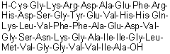L-Cysteinylglycyl-L-lysyl-L-arginyl-L-alpha-aspartyl-L-alanyl-L-alpha-glutamyl-L-phenylalanyl-L-arginyl-L-histidyl-L-alpha-aspartyl-L-serylglycyl-L-tyrosyl-L-alpha-glutamyl-L-valyl-L-histidyl-L-histidyl-L-glutaminyl-L-lysyl-L-leucyl-L-valyl-L-phenylalanyl-L-phenylalanyl-L-alanyl-L-alpha-glutamyl-L-alpha-aspartyl-L-valylglycyl-L-seryl-L-asparaginyl-L-lysylglycyl-L-alanyl-L-isoleucyl-L-isoleucylglycyl-L-leucyl-L-methionyl-L-valylglycylglycyl-L-valyl-L-valyl-L-isoleucyl-L-alanine molecular structure (CAS 1802086-21-0)