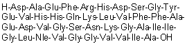 L-alpha-Aspartyl-L-alanyl-L-alpha-glutamyl-L-phenylalanyl-L-arginyl-L-histidyl-L-alpha-aspartyl-L-serylglycyl-L-tyrosyl-L-alpha-glutamyl-L-valyl-L-histidyl-L-histidyl-L-glutaminyl-L-lysyl-L-leucyl-L-valyl-L-phenylalanyl-L-phenylalanyl-L-alanyl-L-alpha-glutamyl-L-alpha-aspartyl-L-valylglycyl-L-seryl-L-asparaginyl-L-lysylglycyl-L-alanyl-L-isoleucyl-L-isoleucylglycyl-L-leucyl-L-norleucyl-L-valylglycylglycyl-L-valyl-L-valyl-L-isoleucyl-L-alanine molecular structure (CAS 1802086-51-6)