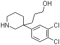 3-(3-(3,4-二氯苯基)哌啶-3-基)-1-丙醇分子结构 (CAS 182621-51-8)