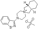 (3aR,7aR)-4'-(1,2-苯并异噻唑-3-基)八氢螺[2H-异吲哚-2,1'-哌嗪]甲磺酸盐分子结构 (CAS 186204-37-5)