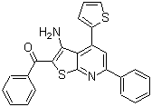 [3-氨基-6-苯基-4-(2-噻吩基)噻吩并[2,3-b]吡啶-2-基]苯甲酮分子结构 (CAS 188782-68-5)