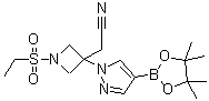 2-[1-Ethylsulfonyl-3-[4-(4,4,5,5-tetramethyl-1,3,2-dioxaborolan-2-yl)pyrazol-1-yl]azetidin-3-yl]acetonitrile molecular structure (CAS 1919837-50-5)