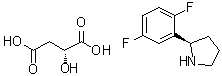 (2R)-(2R)-2-(2,5-二氟苯基)吡咯烷 (2R)-2-羟基丁二酸盐分子结构 (CAS 1919868-77-1)