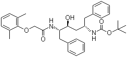 (2S,3S,5S)-2-(2,6-二甲基苯氧乙酰基)氨基-3-羟基-5-(叔丁氧羰基)氨基-1,6-二苯基己烷分子结构 (CAS 192725-45-4)