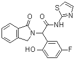 alpha-(5-Fluoro-2-hydroxyphenyl)-1,3-dihydro-1-oxo-N-2-thiazolyl-2H-isoindole-2-acetamide molecular structure (CAS 1942114-09-1)