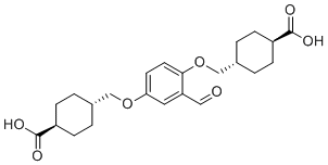 4,4'-[(2-Formy-1,4-phenylene)bis(oxymethylene)]bis-cyclohexane carboxylic acid molecular structure (CAS 1943744-56-6)