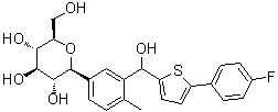 (1S)-1,5-Anhydro-1-C-[3-[[5-(4-fluorophenyl)-2-thienyl]hydroxymethyl]-4-methylphenyl]-D-glucitol molecular structure (CAS 1951467-29-0)