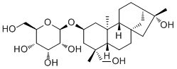 2-O-beta-D-吡喃阿洛糖甙-2,16,19-贝壳杉烯三醇分子结构 (CAS 195723-38-7)