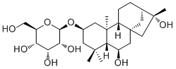 2-O-beta-D-吡喃阿洛糖甙-2,6,16-贝壳杉烷三醇分子结构 (CAS 195735-16-1)