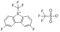 2,8-二氟-5-(三氟甲基)-5H-二苯并[b,d]噻吩-5-鎓三氟甲烷磺酸酯分子结构 (CAS 1961266-44-3)