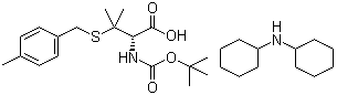 N-[叔丁氧羰基]-3-[[(4-甲基苯基)甲基]硫基]-D-缬氨酸二环己基铵盐分子结构 (CAS 198470-36-9)