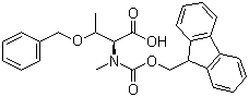 N-芴甲氧羰酰基-N-甲基-O-苄基-L-苏氨酸分子结构 (CAS 198561-81-8)