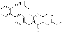 2-丁基-1-[(2'-氰基[1,1'-联苯]-4-基)甲基]-1,6-二氢-N,N,4-三甲基-6-氧代-5-嘧啶乙酰胺分子结构 (CAS 1985668-78-7)