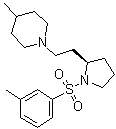 4-Methyl-1-[2-[(2R)-1-[(3-methylphenyl)sulfonyl]-2-pyrrolidinyl]ethyl]piperidine molecular structure (CAS 201038-58-6)
