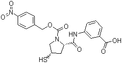 3-[[[(2S,4S)-4-Mercapto-1-(4-nitrobenzyloxy)carbonyl-2-pyrrolidinyl]carbonyl]amino]benzoic acid  molecular structure (CAS 202467-69-4)