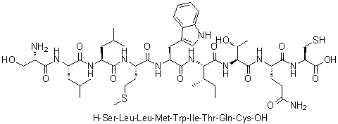 L-丝氨酰-L-亮氨酰-L-亮氨酰-L-蛋氨酰-L-色氨酰-L-异亮氨酰-L-苏氨酰-L-谷氨酰胺酰-L-半胱氨酸分子结构 (CAS 202815-17-6)