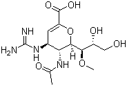 (4S,5R,6R)-5-乙酰氨基-4-胍基-6-((1R,2R)-2,3-二羟基-1-甲氧基丙基)-5,6-二氢-4H-吡喃-2-甲酸分子结构 (CAS 203120-17-6)