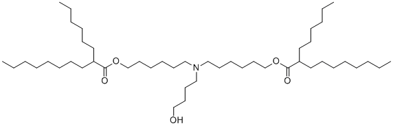 structure of CAS# 2036272-55-4, 1,1′-[[(4-羟基丁基)亚氨基]二-6,1-己烷二基]双(2-己基癸酸酯)