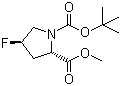 (2S,4R)-4-氟-1,2-吡咯烷二羧酸 1-叔丁酯 2-甲酯分子结构 (CAS 203866-18-6)