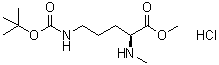 N5-[叔丁氧羰基]-N2-甲基-L-鸟氨酸甲酯盐酸盐分子结构 (CAS 2044710-04-3)