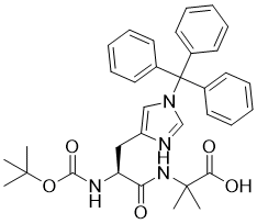 Boc-His(Trt)-Aib-OH分子结构 (CAS 2061897-68-3)