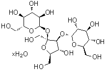 O-alpha-D-Glucopyranosyl-(1→3)-beta-D-fructofuranosyl alpha-D-glucopyranoside hydrate molecular structure (CAS 207511-10-2)