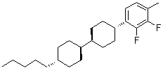 2,3-二氟-1-甲基-4-[(反式,反式)-4'-戊基[1,1'-联环己烷]-4-基]苯分子结构 (CAS 208717-25-3)