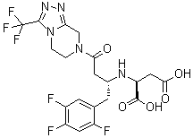 N-[(1R)-3-[5,6-二氢-3-(三氟甲基)-1,2,4-三唑并[4,3-a]吡嗪-7(8H)-基]-3-氧代-1-[(2,4,5-三氟苯基)甲基]丙基]-L-天冬氨酸分子结构 (CAS 2088771-60-0)