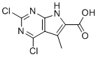 2,4-二氯-5-甲基-7H-吡咯并(2,3-d)嘧啶-6-羧酸分子结构 (CAS 2089769-97-9)