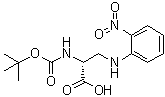 N-[叔丁氧羰基]-3-[(2-硝基苯基)氨基]-D-丙氨酸分子结构 (CAS 209223-32-5)
