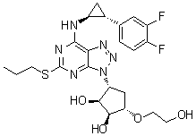 (1S,2S,3R,5S)-3-[7-[[(1S,2R)-2-(3,4-二氟苯基)环丙基]氨基]-5-(丙硫基)-3H-1,2,3-三唑并[4,5-d]嘧啶-3-基]-5-(2-羟基乙氧基)-1,2-环戊烷二醇分子结构 (CAS 2096989-56-7)