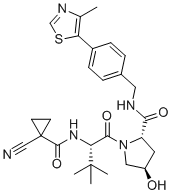 (2S,4R)-1-((S)-2-(1-氰基环丙烷-1-甲酰氨基)-3,3-二甲基丁酰基)-4-羟基-N-(4-(4-甲基噻唑-5-基)苄基)吡咯烷-2-甲酰胺分子结构 (CAS 2097381-85-4)